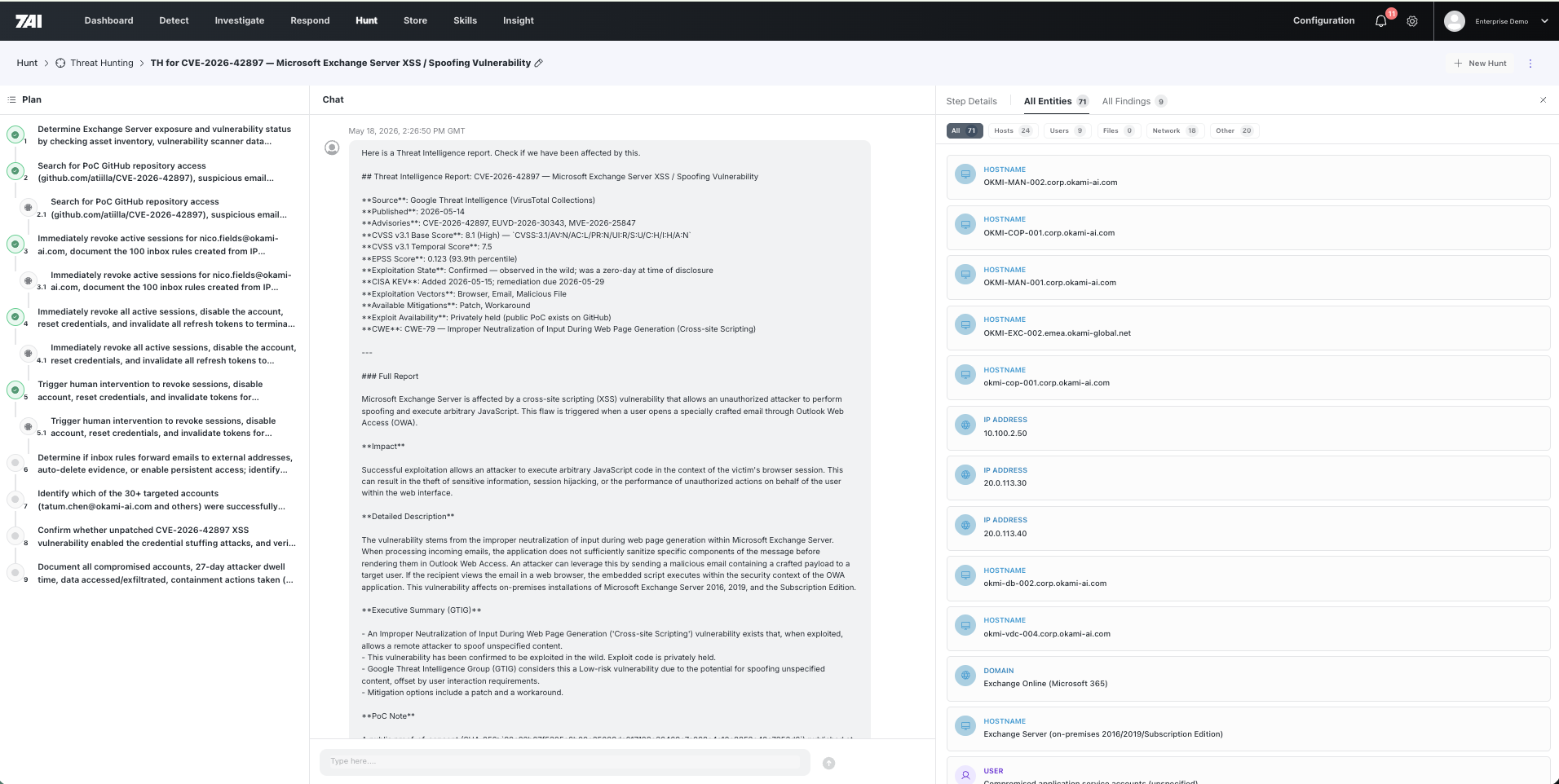 7AI ad hoc threat hunt