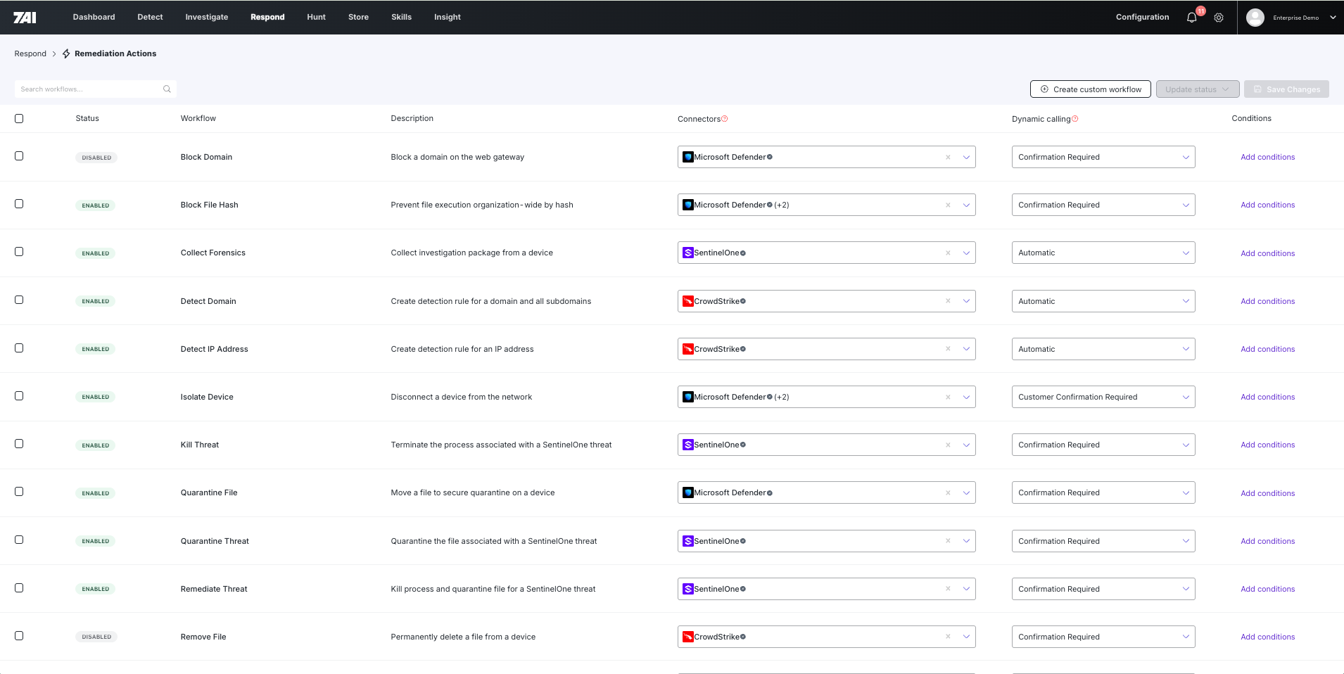 7AI response remediation actions