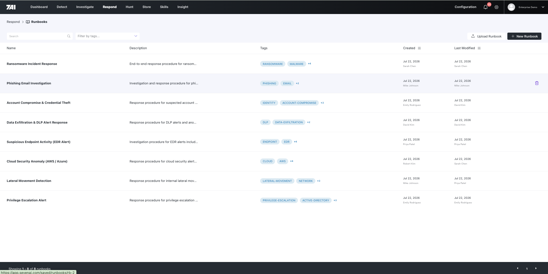 7AI response runbooks